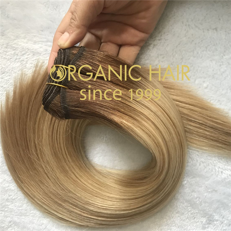 Full cuticle ombre color handtied weft  C89